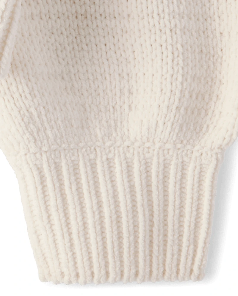 Girls Hello Kitty® Embroidered Chenille Sweater