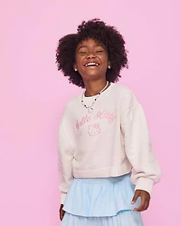 Girls Hello Kitty® Embroidered Chenille Sweater
