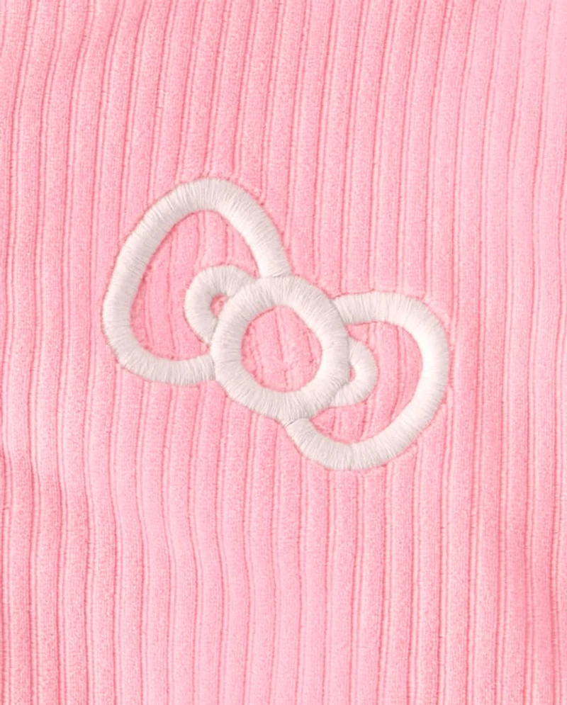 Girls Hello Kitty® Embroidered Velour Zip Up Hoodie