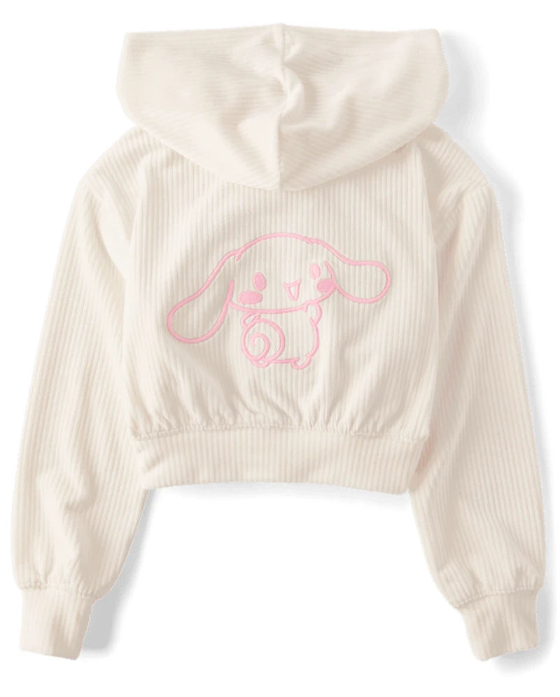 Girls Hello Kitty® Embroidered Velour Zip Up Hoodie