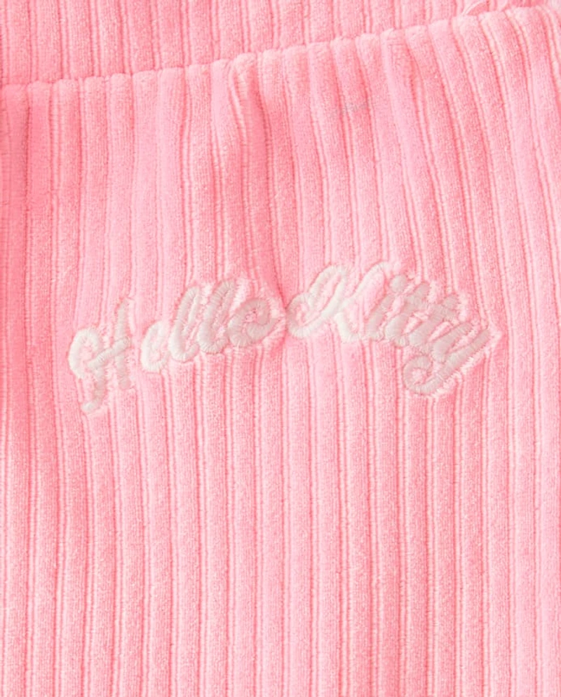 Girls Hello Kitty® Embroidered Velour Flare Lounge Pants