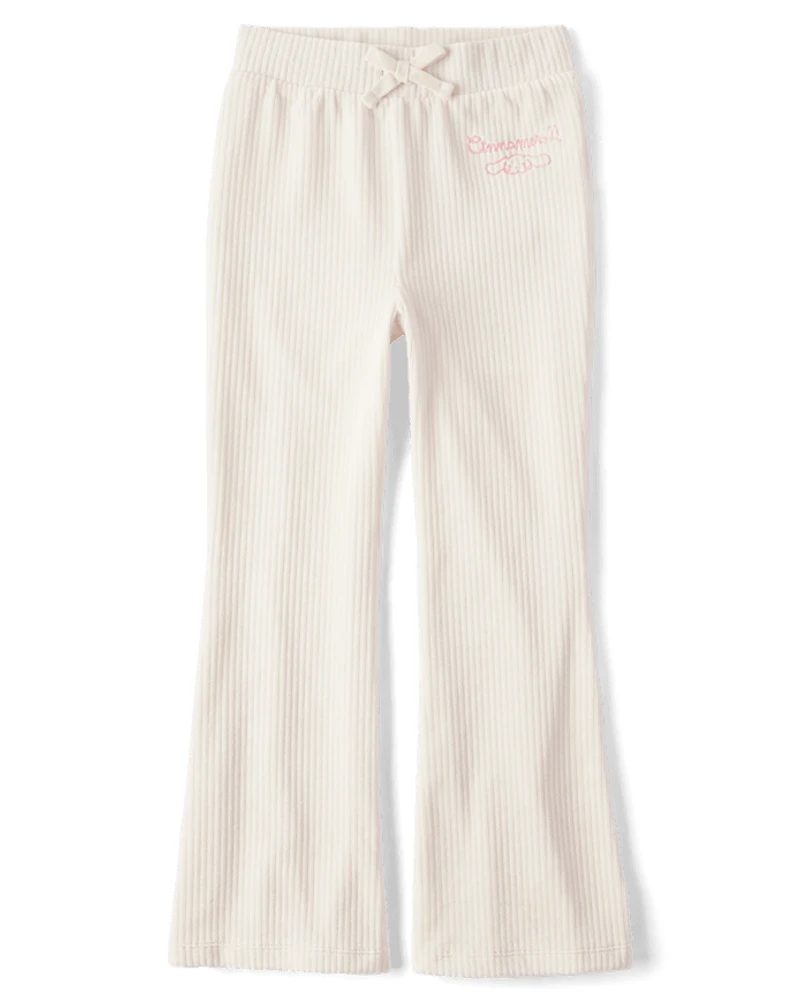 Girls Hello Kitty® Embroidered Velour Flare Lounge Pants