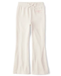 Girls Hello Kitty® Embroidered Velour Flare Lounge Pants