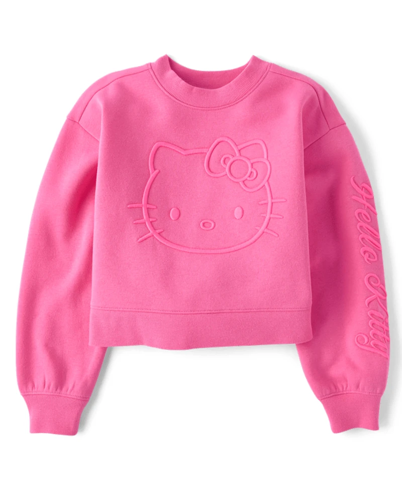 Girls Hello Kitty® Embroidered Premium Fleece Sweatshirt