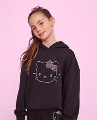 Girls Hello Kitty® Rhinestone Premium Fleece Oversized Hoodie