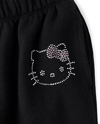 Girls Hello Kitty® Rhinestone Premium Fleece Cargo Jogger Pants