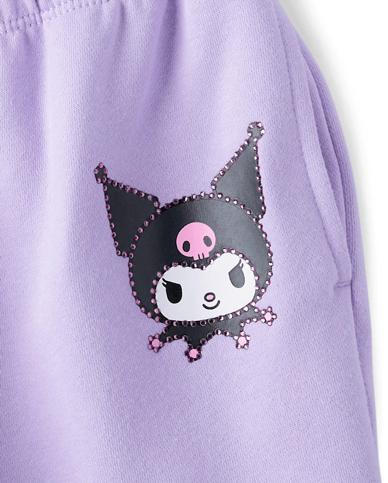 Girls Hello Kitty® Rhinestone Premium Fleece Cargo Jogger Pants