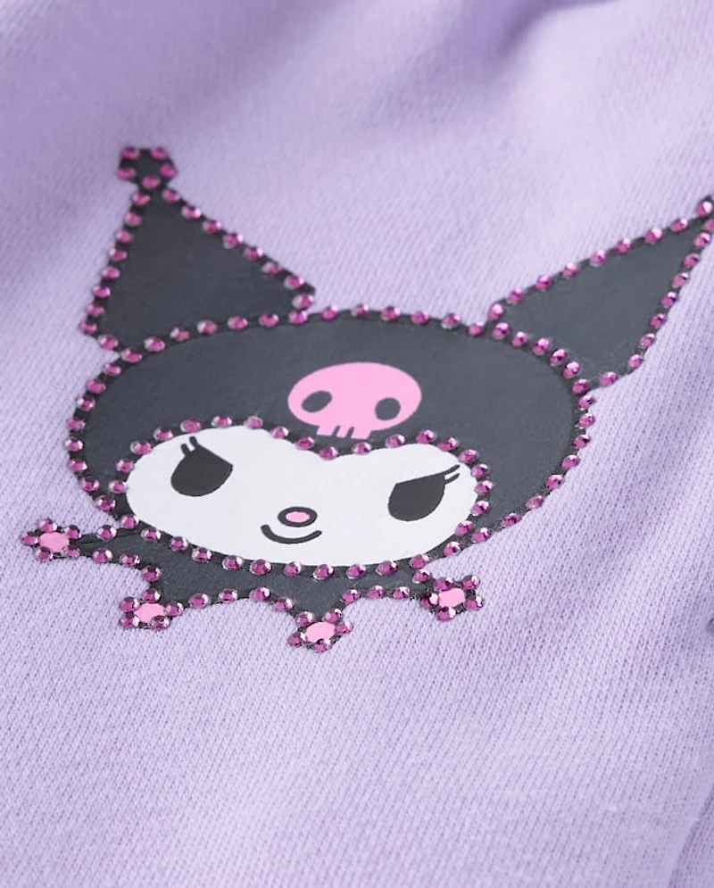 Girls Hello Kitty® Rhinestone Premium Fleece Cargo Jogger Pants