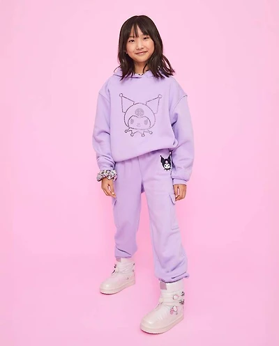 Girls Hello Kitty® Rhinestone Premium Fleece Cargo Jogger Pants