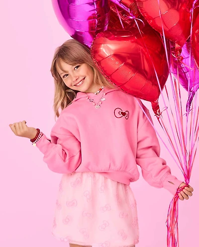 Girls Hello Kitty® Embellished Premium Fleece Hoodie