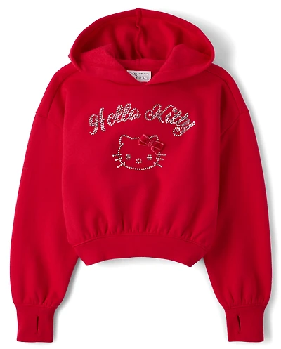 Girls Hello Kitty® Embellished Premium Fleece Hoodie