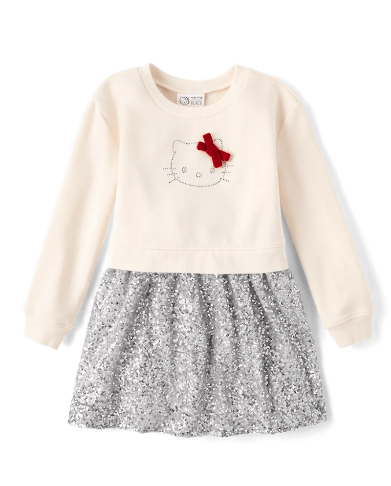 Girls Hello Kitty® Rhinestone Sweatshirt Dress