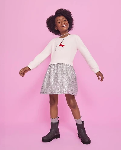 Girls Hello Kitty® Rhinestone Sweatshirt Dress