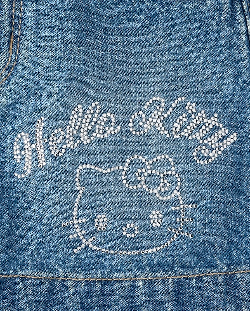 Girls Hello Kitty® Rhinestone Denim Skirt