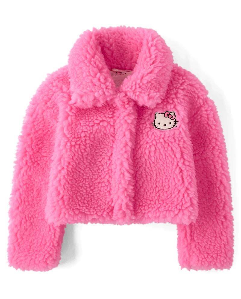 Girls Hello Kitty® Applique Sherpa Jacket