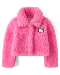 Girls Hello Kitty® Applique Sherpa Jacket