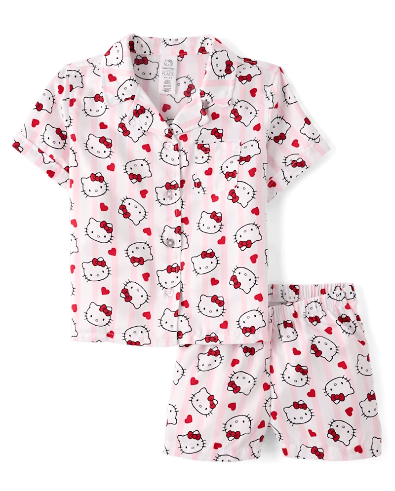 Girls Hello Kitty® Heart Satin Pajamas