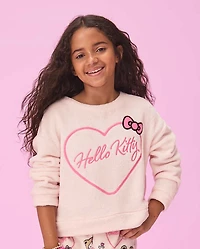 Girls Hello Kitty® Embroidered Heart Fleece Pajamas