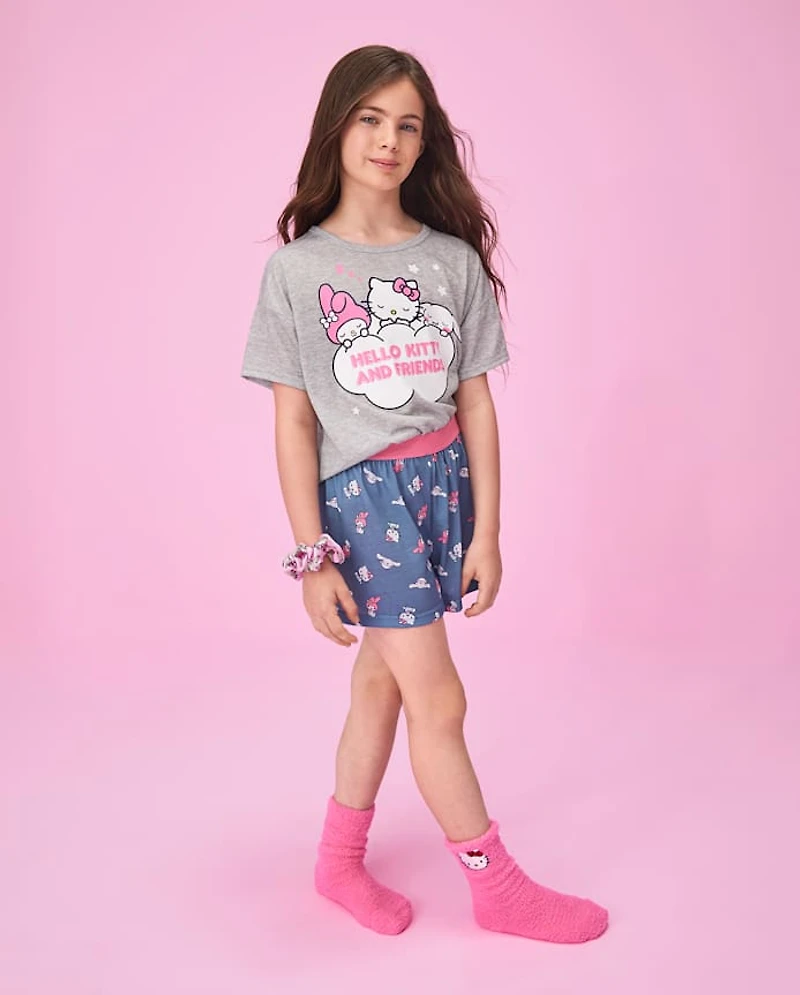 Girls Hello Kitty® And Friends 3-Piece Pajama Set