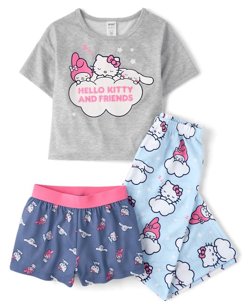 Girls Hello Kitty® And Friends 3-Piece Pajama Set