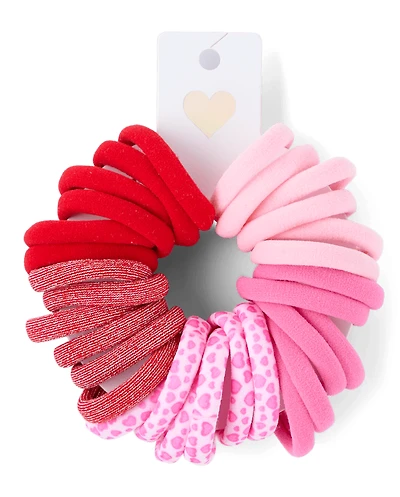 Girls Heart Hair Tie 30-Pack