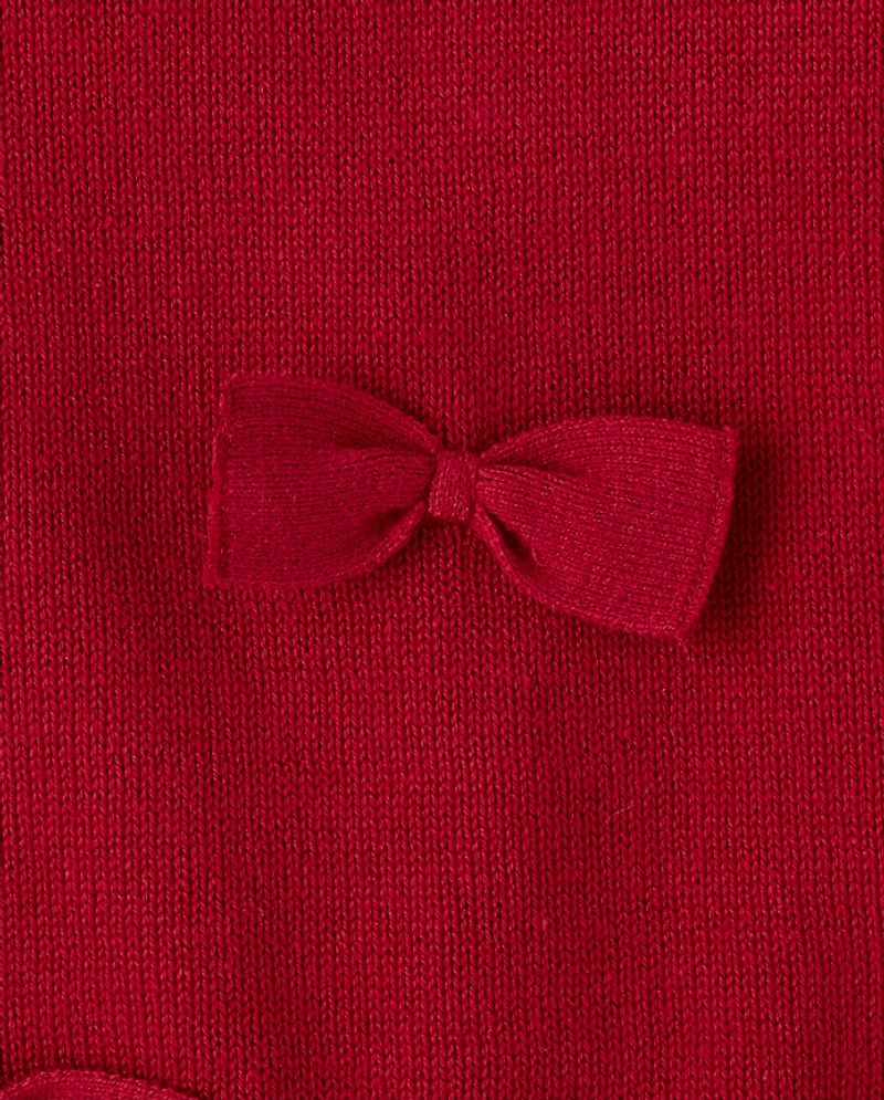 Toddler Girls Bow Sweater Dress