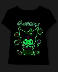 Toddler Girls Kuromi™ Glow Halloween Graphic Tee