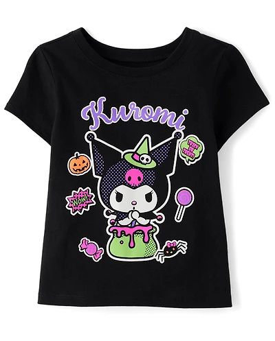 T-shirt graphique lumineux Kuromi™ pour Halloween petites filles