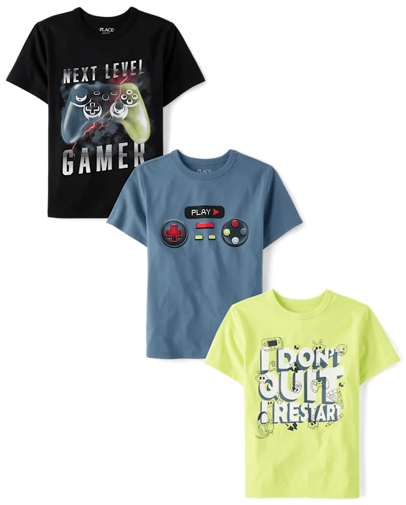 Boys Gaming Graphic Tee 3-Pack