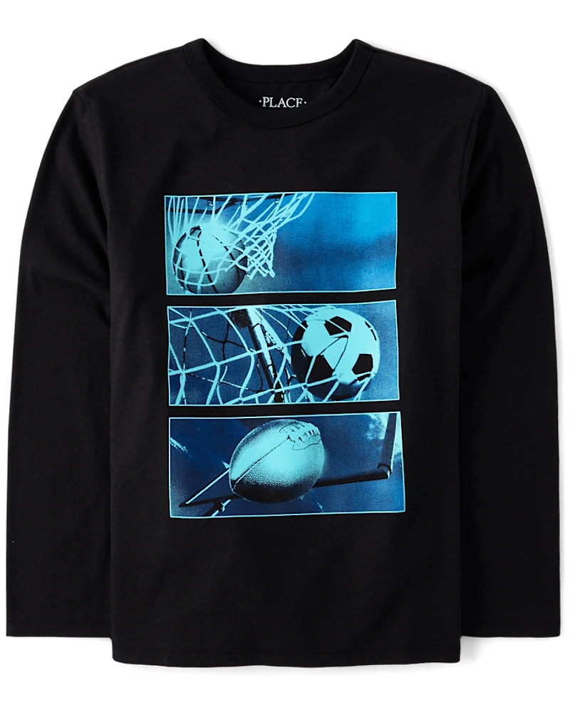 Boys Sports Grid Graphic Tee