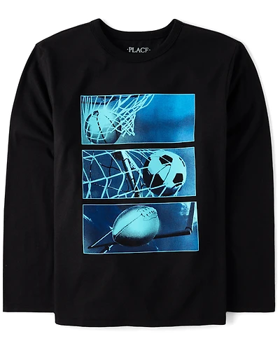 Boys Sports Grid Graphic Tee