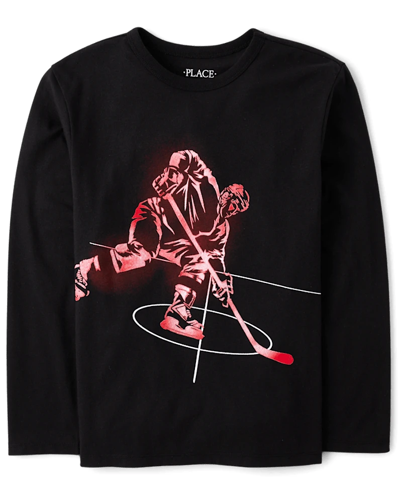 Boys Hockey Player Graphic Tee