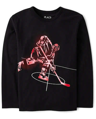 Boys Hockey Player Graphic Tee