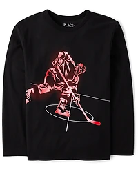 Boys Hockey Player Graphic Tee