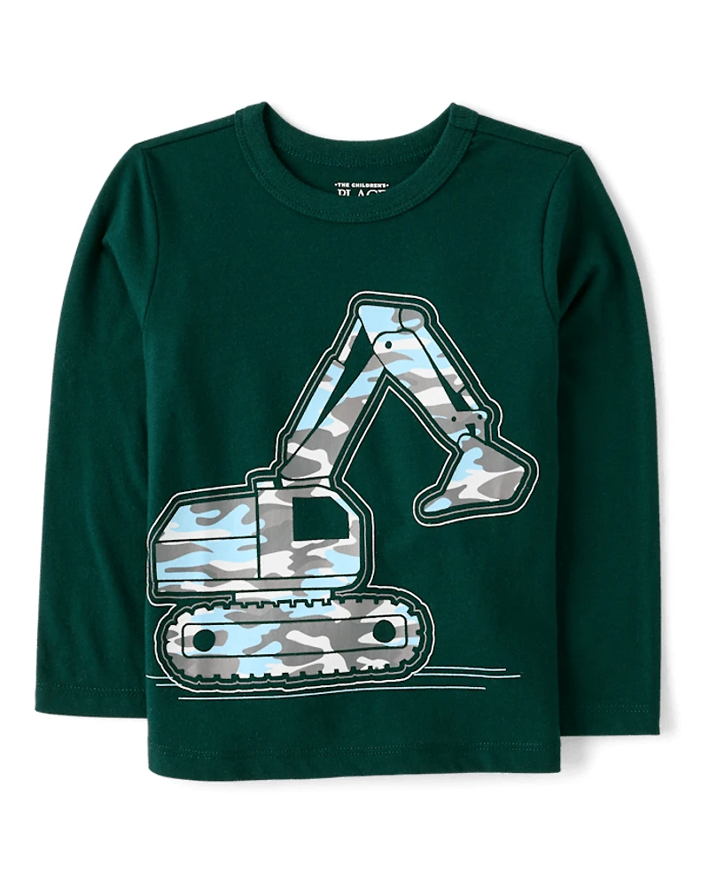 Baby And Toddler Boys Excavator Graphic Tee