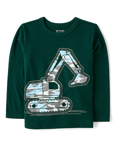 T-shirt graphique excavatrice pour bébés et tout-petits garçons