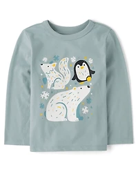 Baby And Toddler Boys Winter Animals Graphic Tee