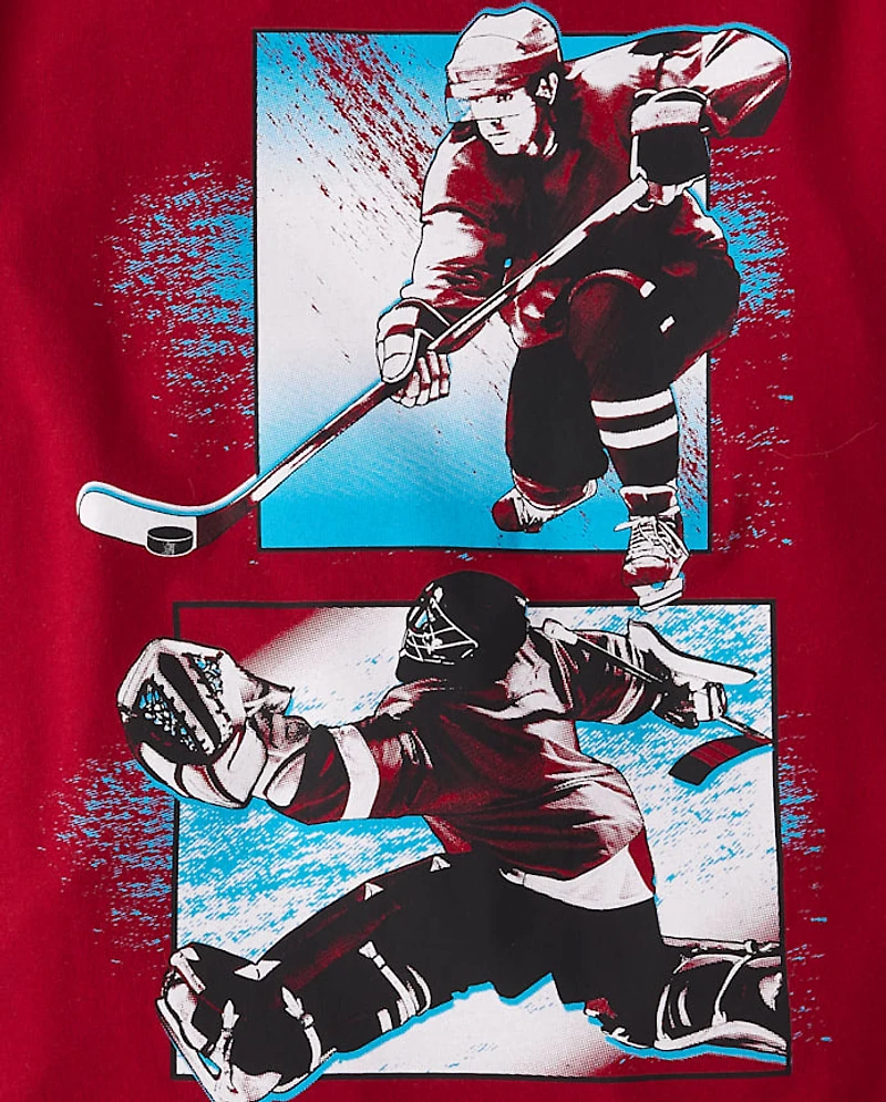Boys Hockey Player Graphic Tee