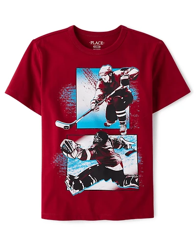 Boys Hockey Player Graphic Tee
