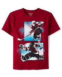 Boys Hockey Player Graphic Tee