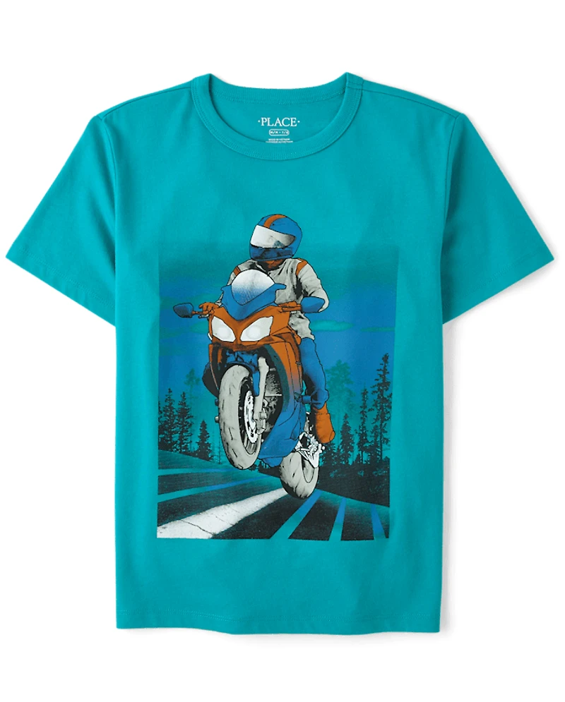 Boys Motorcycle Graphic Tee