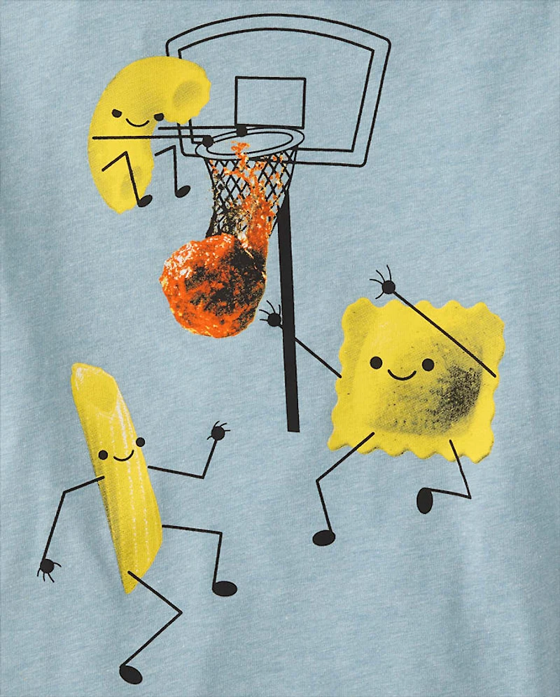 Boys Pasta Basketball Graphic Tee