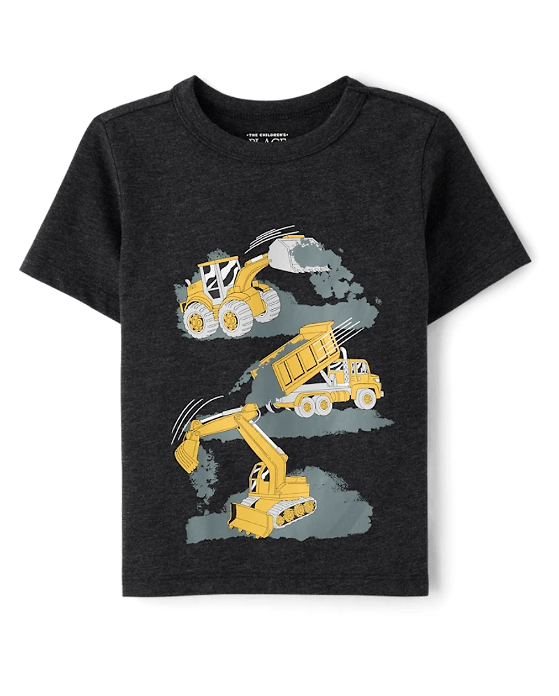 Baby And Toddler Boys Construction Vehicles Graphic Tee