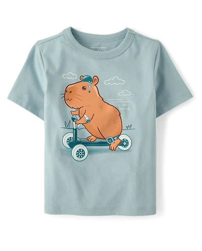 Baby And Toddler Boys Capybara Scooter Graphic Tee