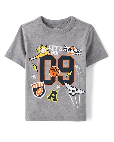 Baby And Toddler Boys Sports Patches Graphic Tee