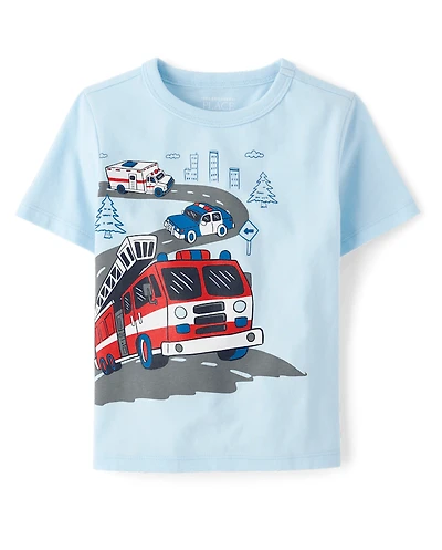Baby And Toddler Boys Emergency Vehicles Graphic Tee