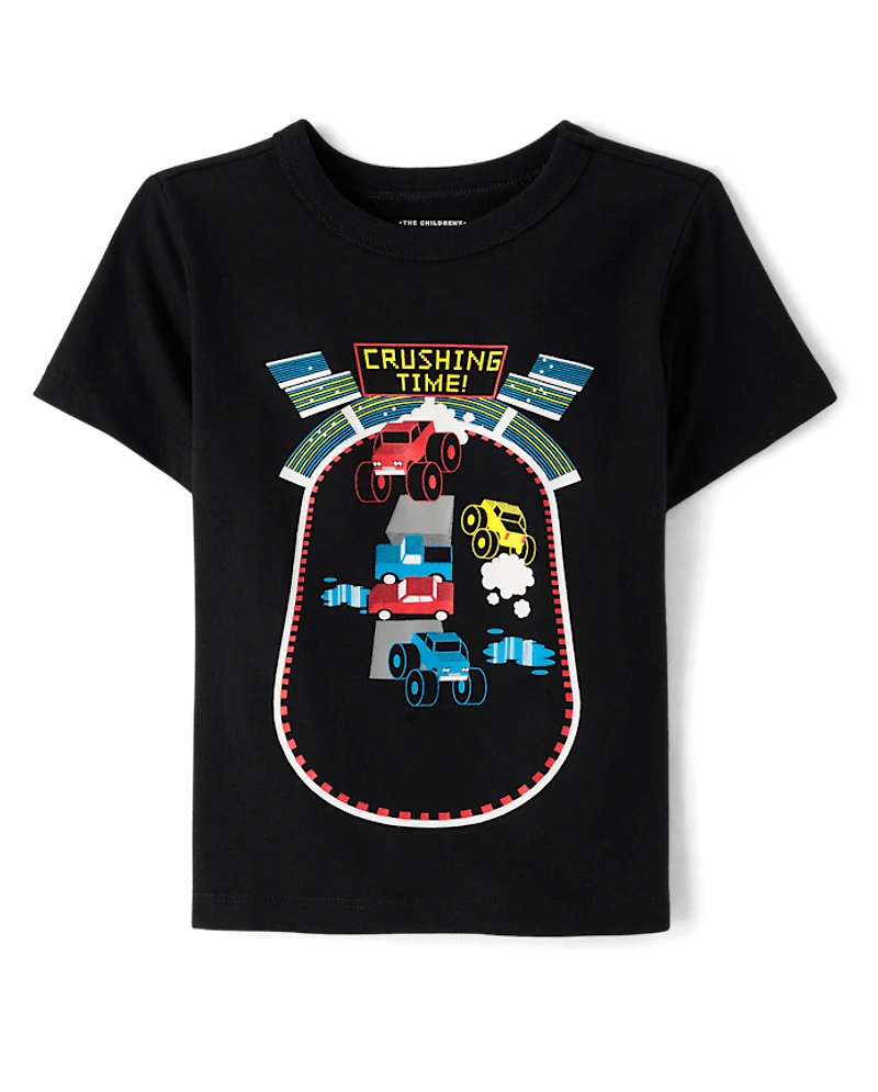 Baby And Toddler Boys Monster Truck Arena Graphic Tee