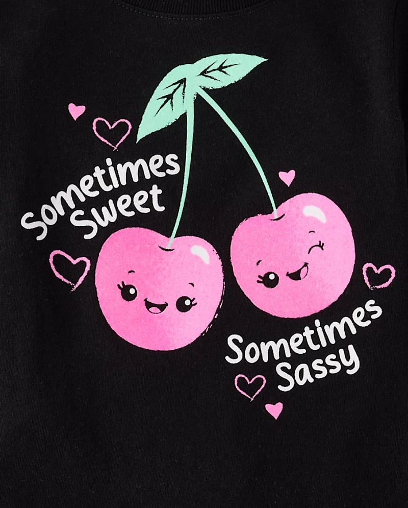 Lot de 3 t-shirts graphiques positifs pour bébés et petites filles