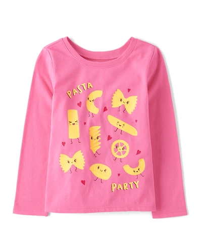 Baby And Toddler Girls Pasta Club Graphic Tee