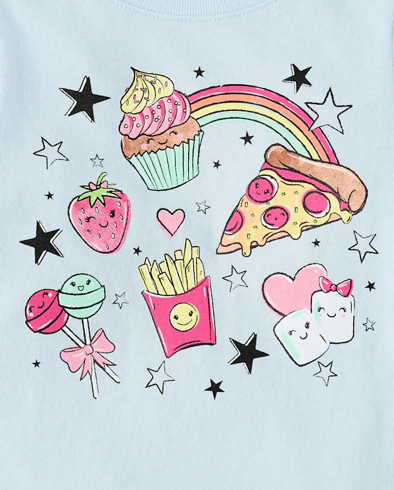 Baby And Toddler Girls Snack Food Graphic Tee